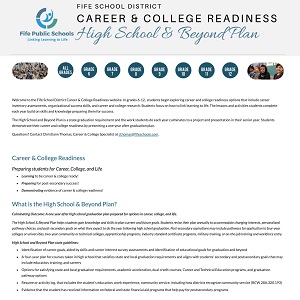 Fife Public Schools Career and College Readiness page
